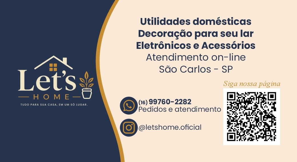 Cartão da Let's Home com formas de contato